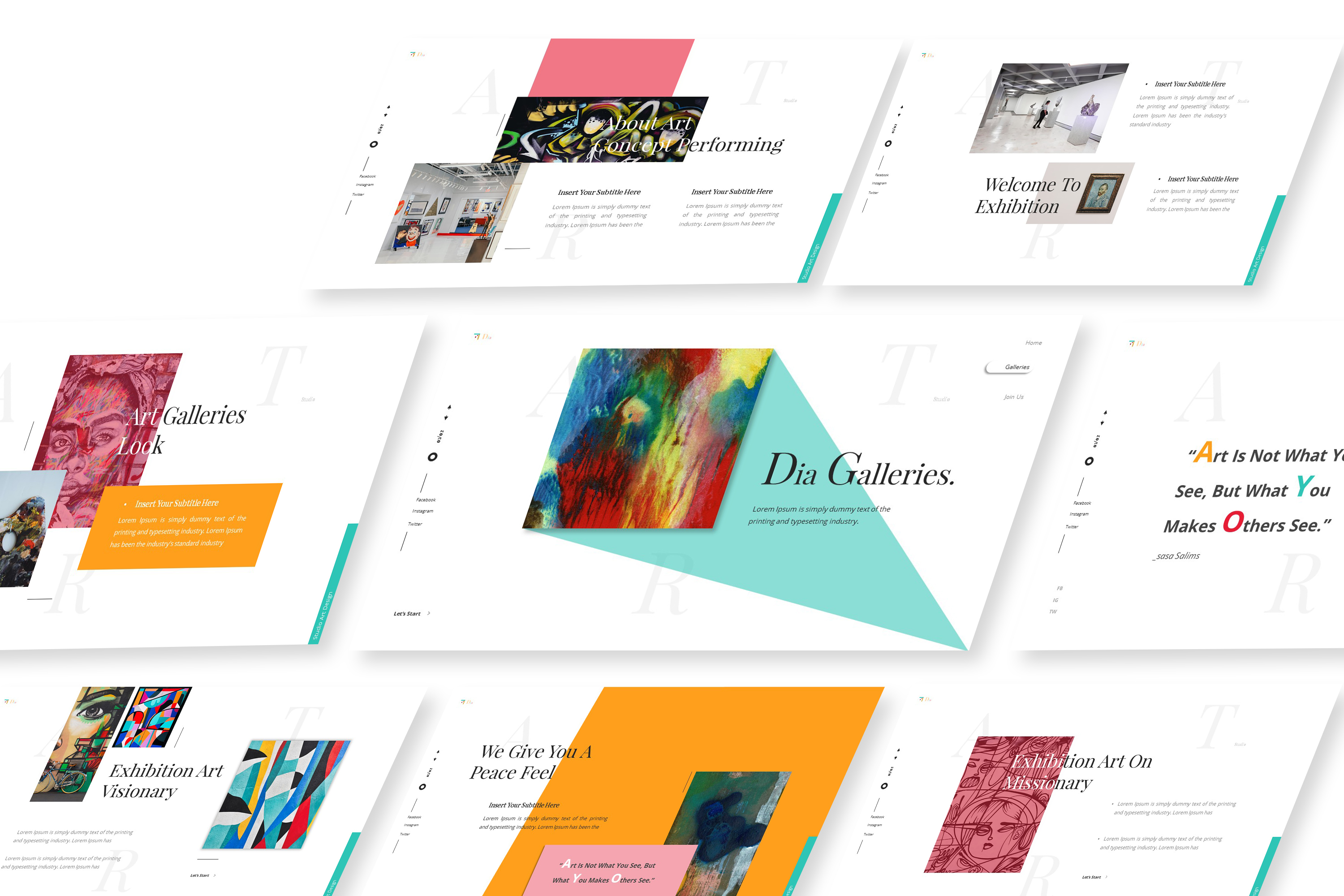 Dia Art Gallery Google Slides Template by Focusdesigntem GraphicRiver